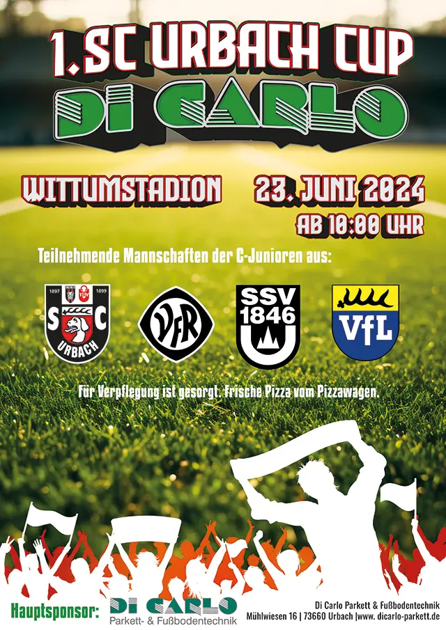 Unser Plakat zum 1- DI CARLO Cup in Urbach C-Junioren