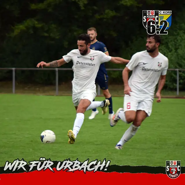 SC Urbach aktive gegen den SC Korb zum verdienten 6:2 Sieg