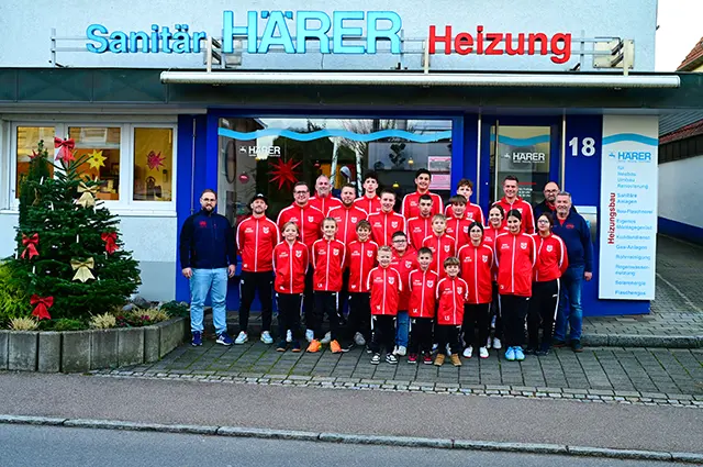 Werbepartner Härer Sanitär Urbach mit SC Urbach Fußballjugend