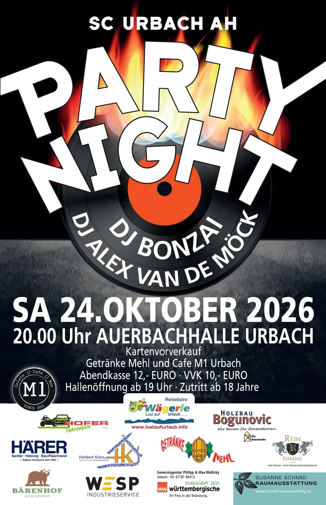 AH lädt ein zur Party Night am 24.10. in der Auerbachhalle